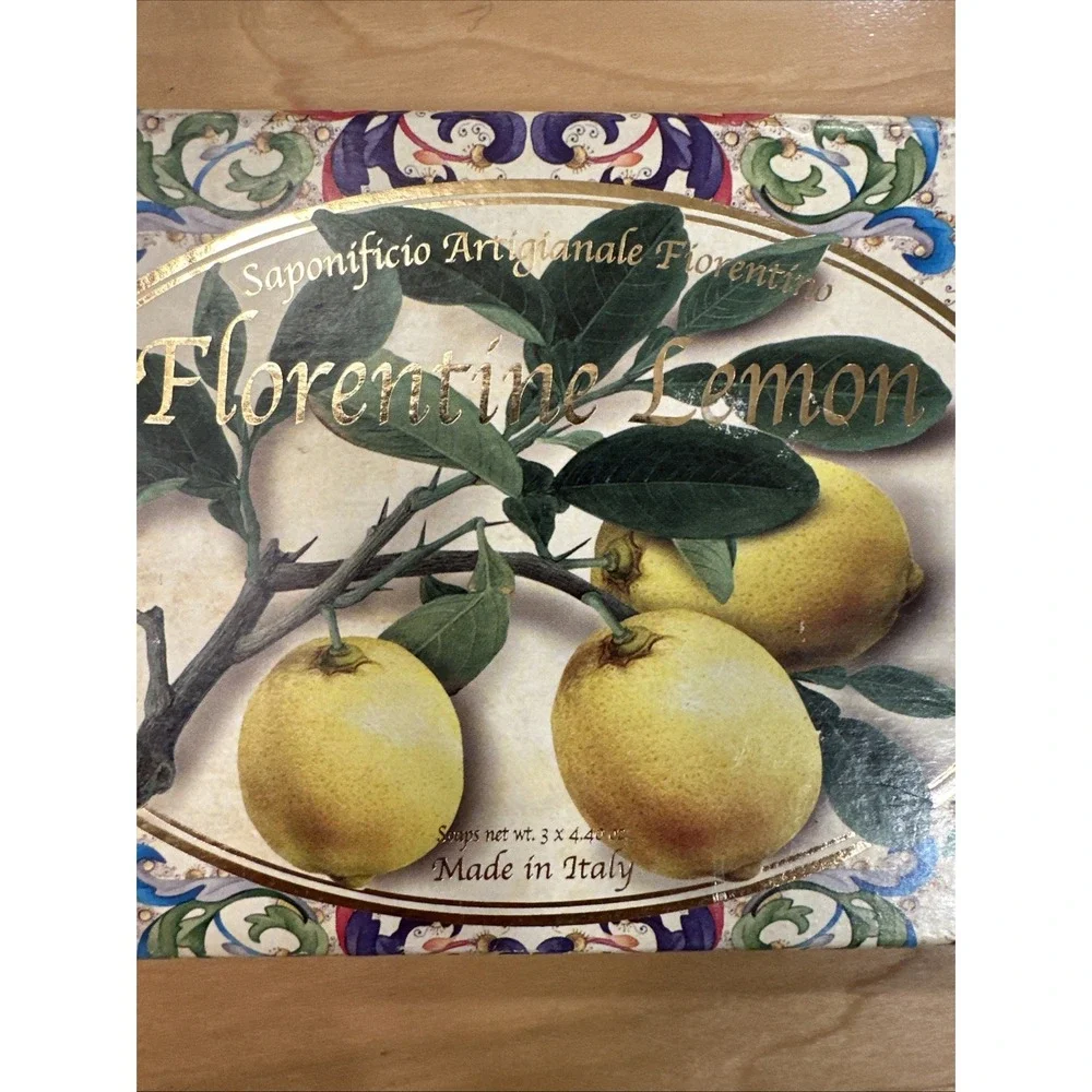 New Saponificio Artigianale Fiorentino 3 Florentine‎ Lemon Scented Soaps Italy